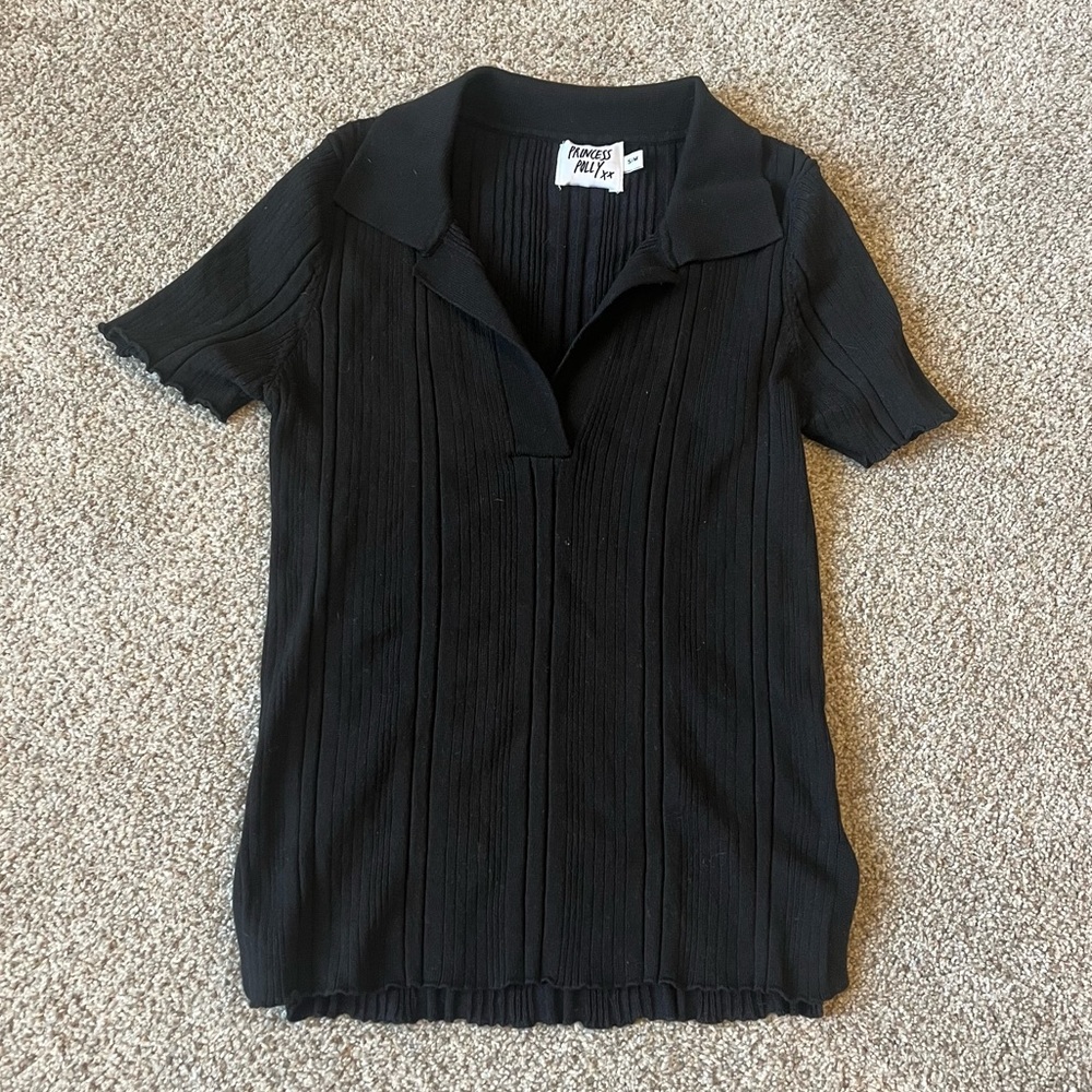 Princess Polly Black Merlot Top